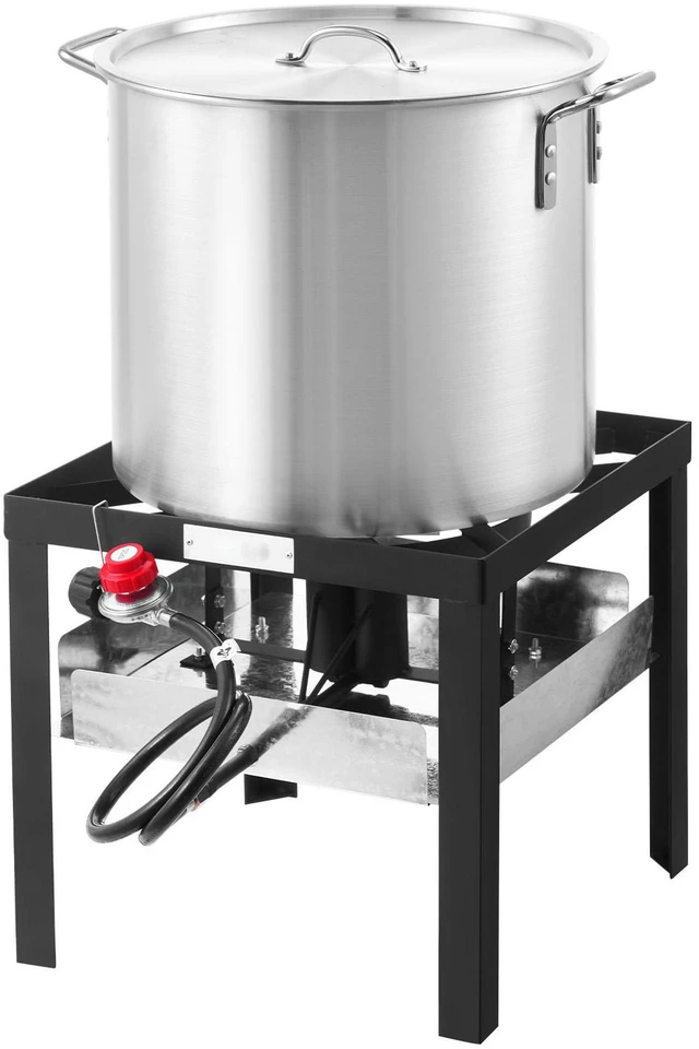 Alt view image 2 of 7 - 100 Qt Seafood Boiling Kit with Strainer Outdoor Crab Crawfish Cooking Pot