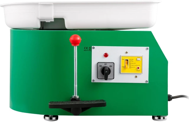 Alt view image 2 of 7 - Pottery Wheel 28cm Pottery Forming Machine 350W Electric Pottery Wheel with Adjustable Feet Lever Pedal DIY Clay Tool with Tray for Ceramic Work Clay Art DIY Clay Green, 18 Piece