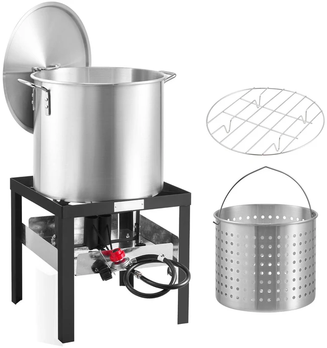 Main image of 100 Qt Seafood Boiling Kit with Strainer Outdoor Crab Crawfish Cooking Pot