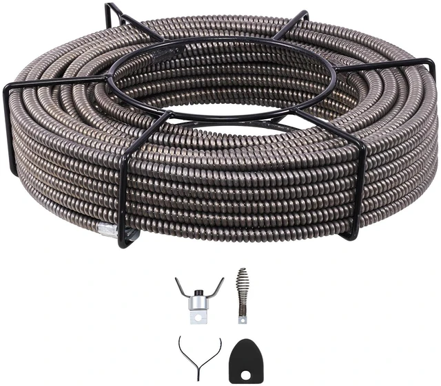 Main image of Drain Cable Sewer Cable 75ft 1/2in Drain Cleaning Cable Auger Snake Pipe