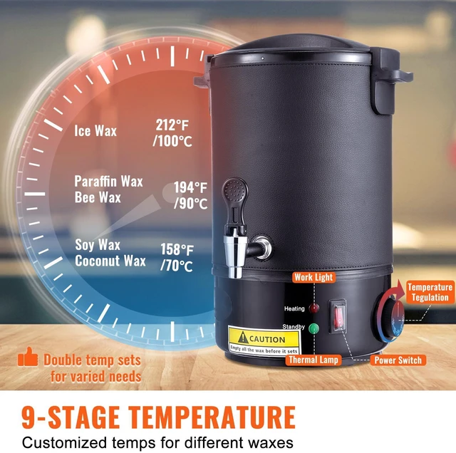 Alt view image 5 of 7 - Wax Melter for Candle Making, 6.5 Liter Large Electric Wax Melting Pot Easy Pour Spout, 9-level Temperature Control, Easy Clean for Candle Soap Cream Beauty Bulk Production Business or Home