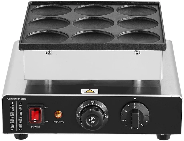 Alt view image 4 of 7 - 9PCS 76mm Dutch Pancake Maker Commercial Dorayaki Baker 850W Non-stick
