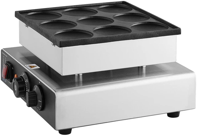 Alt view image 6 of 7 - 9PCS 76mm Dutch Pancake Maker Commercial Dorayaki Baker 850W Non-stick