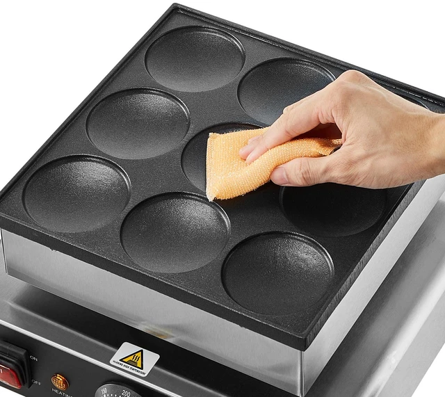 Alt view image 7 of 7 - 9PCS 76mm Dutch Pancake Maker Commercial Dorayaki Baker 850W Non-stick