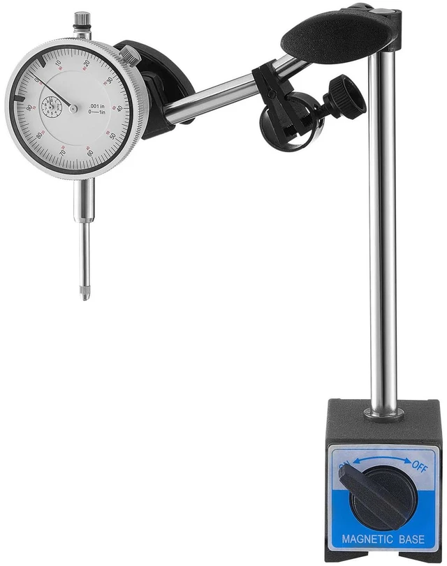 Alt view image 5 of 7 - Dial Test Indicator with Dual Rod Stand and Storage Case, 0.001 inch Accuracy, 0-1 inch Range, Fine Adjustable Long Arm, Non-Magnetic Centering Rods for Machine Set-Up, Narrow Area Measurement