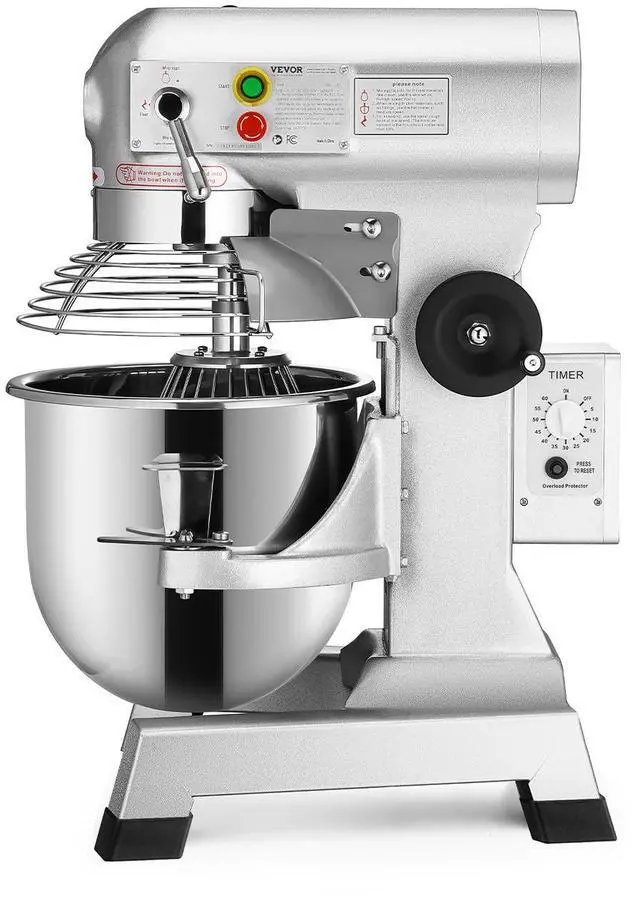 Alt view image 4 of 7 - Commercial Food Mixer 15Qt 600W 3 Speeds Adjustable 110/178/390 RPM Heavy Duty 110V with Stainless Steel Bowl Dough Hooks Whisk Beater Premium for Schools Bakeries Restaurants Pizzerias