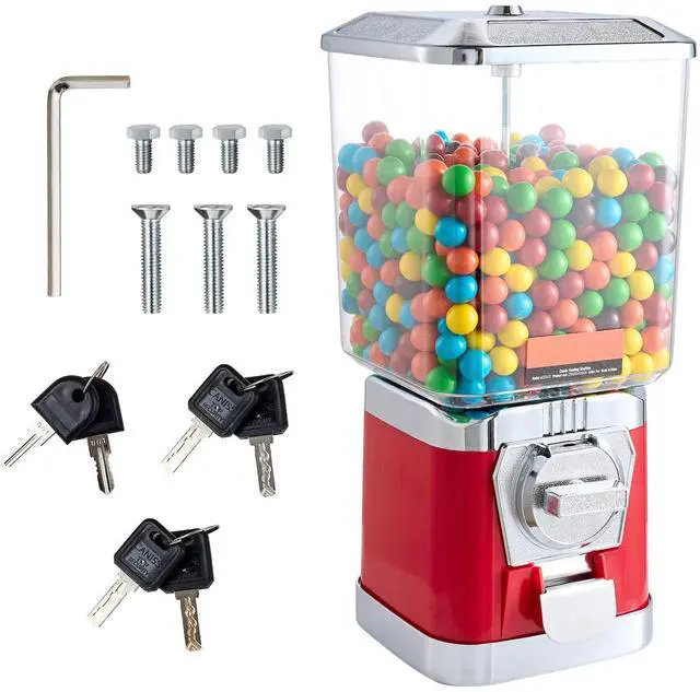 Main image of 17"H Gumball Machine Vending Coin Bank Vintage Candy Dispenser PC Red