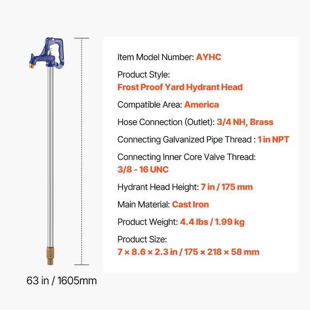 Alt view image 7 of 7 - Frost Free Outdoor Faucet Freeze Proof Yard Hydrant Complete Head Assembly