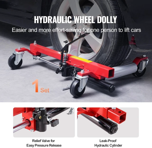 Alt view image 6 of 7 - Wheel Dolly Heavy Duty Vehicle Positioning Tire Jack Car Lifter 1500 Lbs