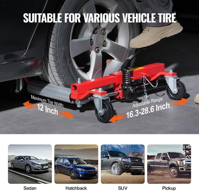 Alt view image 7 of 7 - Wheel Dolly Heavy Duty Vehicle Positioning Tire Jack Car Lifter 1500 Lbs