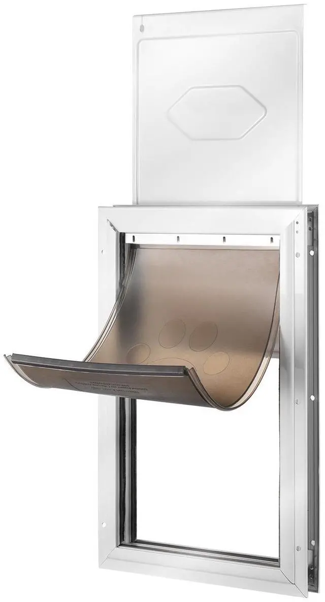 Alt view image 2 of 7 - Pet Door for Door with Lock and Magnetic Flap System Aluminum Frame Large