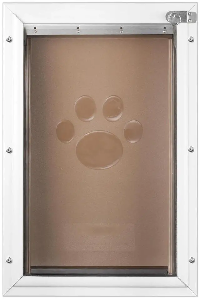 Alt view image 4 of 7 - Pet Door for Door with Lock and Magnetic Flap System Aluminum Frame Large