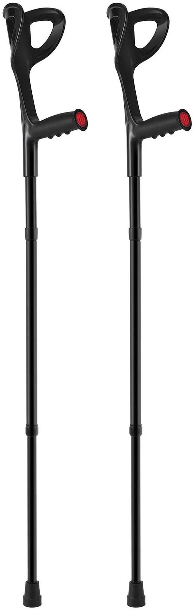 Alt view image 4 of 7 - Forearm Crutches 10-Level Height Adjustable Walking Crutches 1 Pair 350LBS