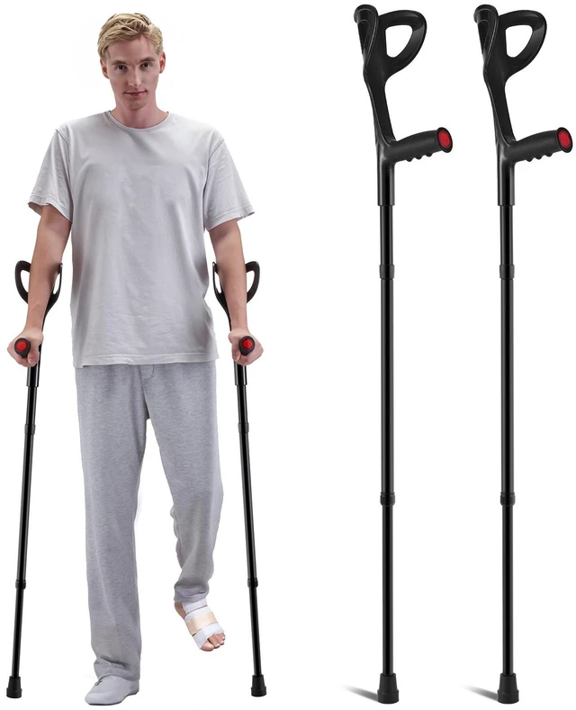 Main image of Forearm Crutches 10-Level Height Adjustable Walking Crutches 1 Pair 350LBS