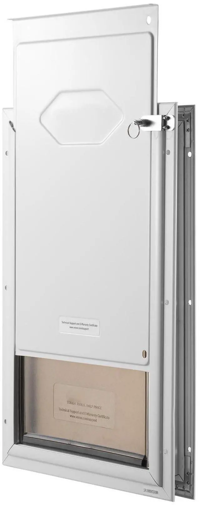 Alt view image 5 of 7 - Pet Door for Door with Lock and Magnetic Flap System Aluminum Frame Large
