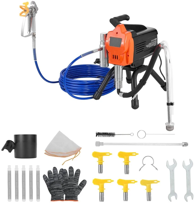 Main image of Stand Airless Paint Sprayer, 1500W, 3300PSI High Pressure Airless Sprayer, Cleaning Brush, Hose, Extension Rod, Nozzles, Electric Spray Paint Machine for Large Apartments, Factory Buildings