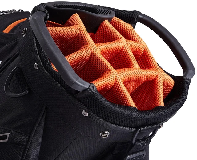 Alt view image 3 of 7 - Golf Cart Bag with 14 Way Organizer Divider Top, 36 13 Pockets Premium Cart Bag, Durable Golf Bags with Handles & Dust Cover & Detachable Straps for Men & Women, Black & Orange