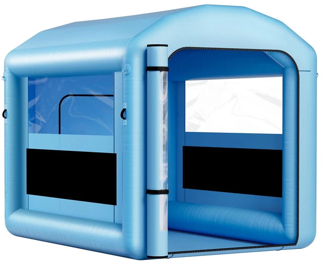 Alt view image 2 of 6 - Inflatable Paint Booth, 9.84 x 8.2 x 8.2 ft, Inflatable Spray Booth with 550W Powerful Blower and Air Filter System, Round Roof with Light Hook, for Painting Bicycle, Motorcycle, and Furniture