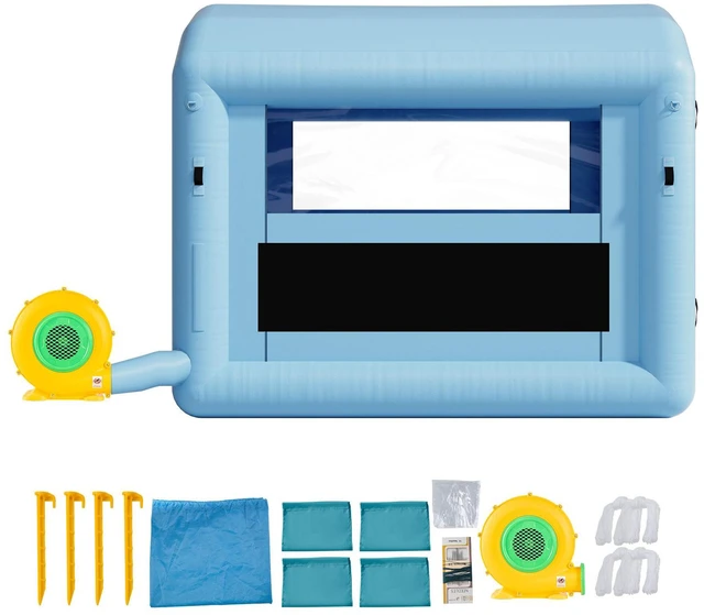 Main image of Inflatable Paint Booth, 9.84 x 8.2 x 8.2 ft, Inflatable Spray Booth with 550W Powerful Blower and Air Filter System, Round Roof with Light Hook, for Painting Bicycle, Motorcycle, and Furniture