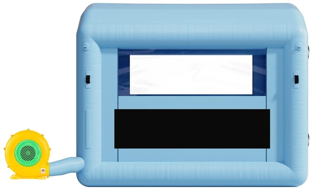Alt view image 5 of 6 - Inflatable Paint Booth, 9.84 x 8.2 x 8.2 ft, Inflatable Spray Booth with 550W Powerful Blower and Air Filter System, Round Roof with Light Hook, for Painting Bicycle, Motorcycle, and Furniture