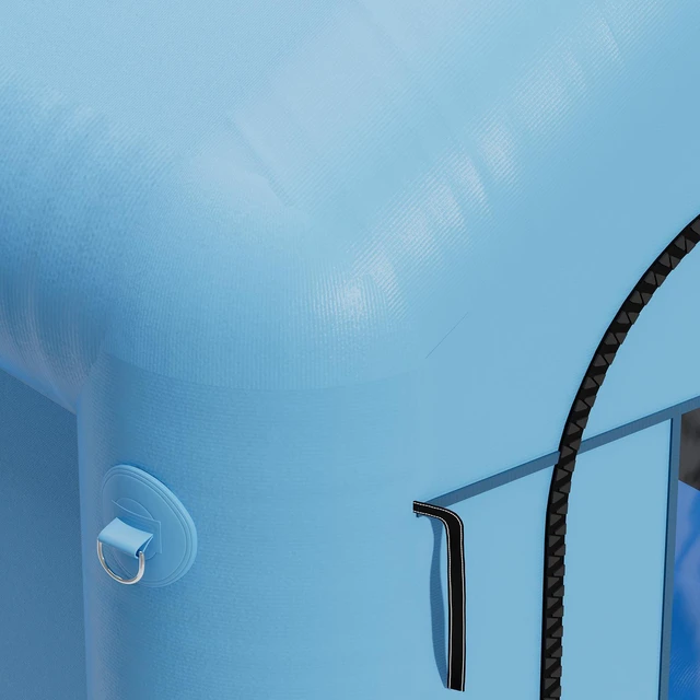 Alt view image 6 of 6 - Inflatable Paint Booth, 9.84 x 8.2 x 8.2 ft, Inflatable Spray Booth with 550W Powerful Blower and Air Filter System, Round Roof with Light Hook, for Painting Bicycle, Motorcycle, and Furniture