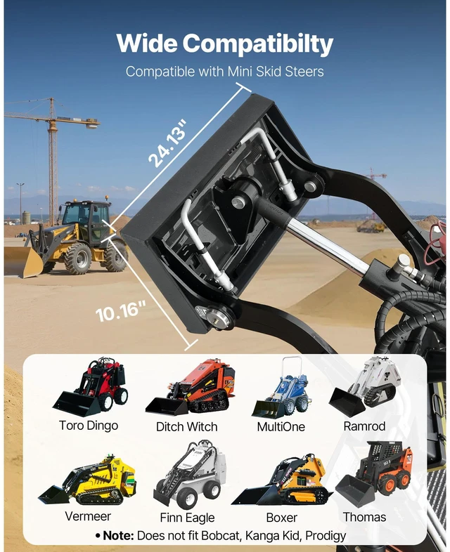 Alt view image 4 of 7 - 1/4 in Skid Steer Mount Plate with 2" Receiver Hitch, Universal Quick Attach Mount Plate, 1500lbs Capacity, Heavy Duty Steel Loader Plates Compatible with Toro Dingo Skid Steers & Tractors