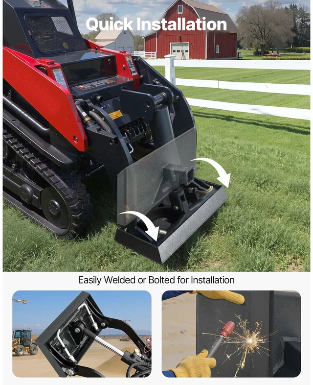 Alt view image 5 of 7 - 1/4 in Skid Steer Mount Plate with 2" Receiver Hitch, Universal Quick Attach Mount Plate, 1500lbs Capacity, Heavy Duty Steel Loader Plates Compatible with Toro Dingo Skid Steers & Tractors