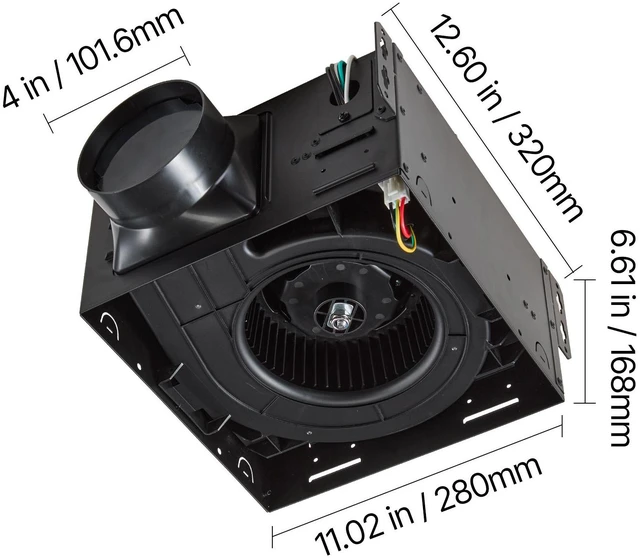 Alt view image 2 of 7 - Bathroom Exhaust Fan with LED Light, 80 CFM 4000K Bathroom Vent, 1.5 Sones Low-Noise, Premium Motor Ceiling Fan for Laundry Room, Storage Room, Home Ventilation, White