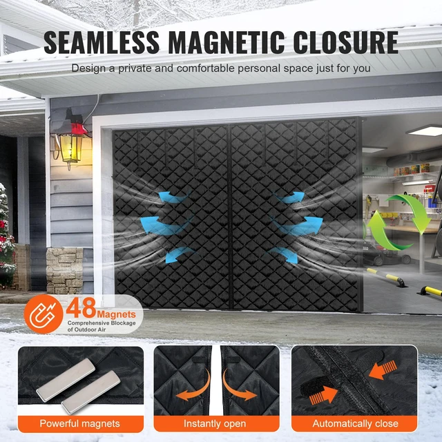 Alt view image 6 of 7 - Garage Door Screen for Winter 9.28 x 7.15 ft Garage Door Insulation Kit