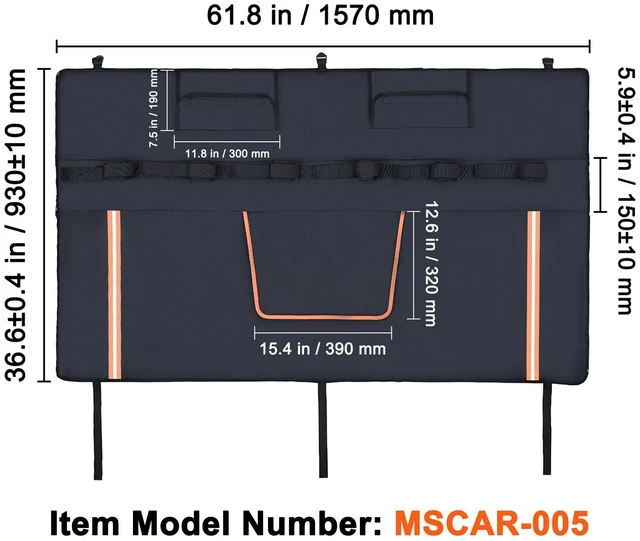 Alt view image 3 of 7 - 62-inch Tailgate Pad 6-Bike Pickup Truck Bed Tailgate Pad Protector Cover