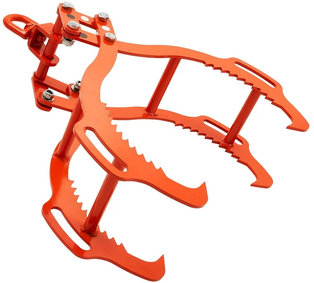 Alt view image 2 of 7 - 32in Log Lifting Tongs 4 Claw Solid Steel Log Grapple Swivel Log Tools