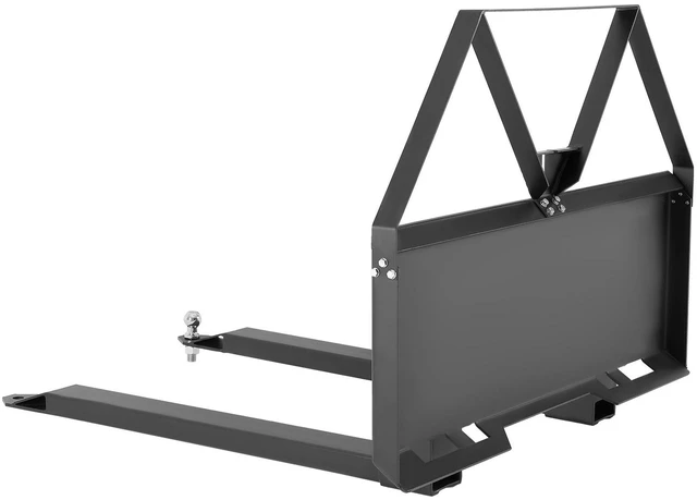Main image of Skid Steer Pallet Forks, 2600 lbs Rated Capacity, Pallet Fork Frame Attachment with 48-inch Pallet Forks Blades, 1-7/8 inch Ball Hitch Receiver, Quick Tach Connection for Skid Steers, Tractors