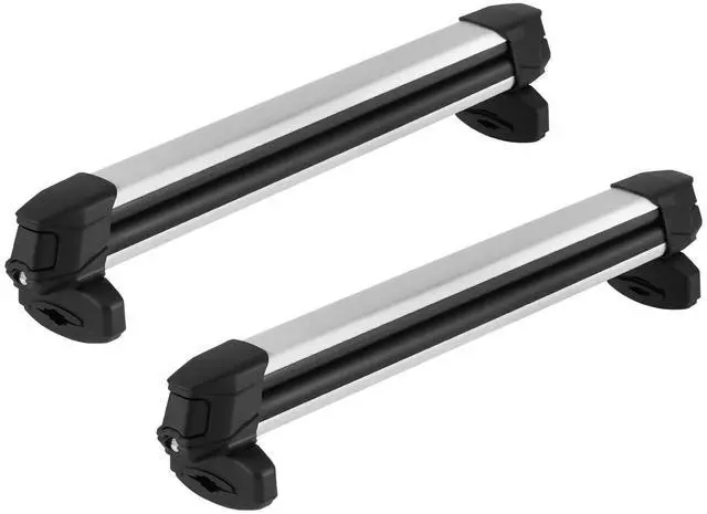 Alt view image 3 of 7 - Ski & Snowboard Roof Rack, Carry up to 6 Pairs of Skis or 4 Snowboards, 2 PCS Aluminum Universal Car Roof Rack Top Holder with Lock and Rubber Padding for Fishing Pole Rod, Fit Most Crossbars