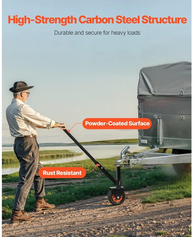 Alt view image 2 of 7 - 300lbs Adjustable Trailer Dolly 16.5 and 22 in Height 1-7/8 and 2 in Balls