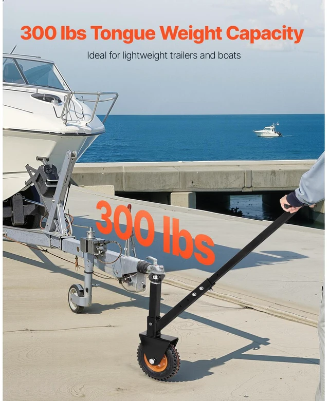 Alt view image 7 of 7 - 300lbs Adjustable Trailer Dolly 16.5 and 22 in Height 1-7/8 and 2 in Balls