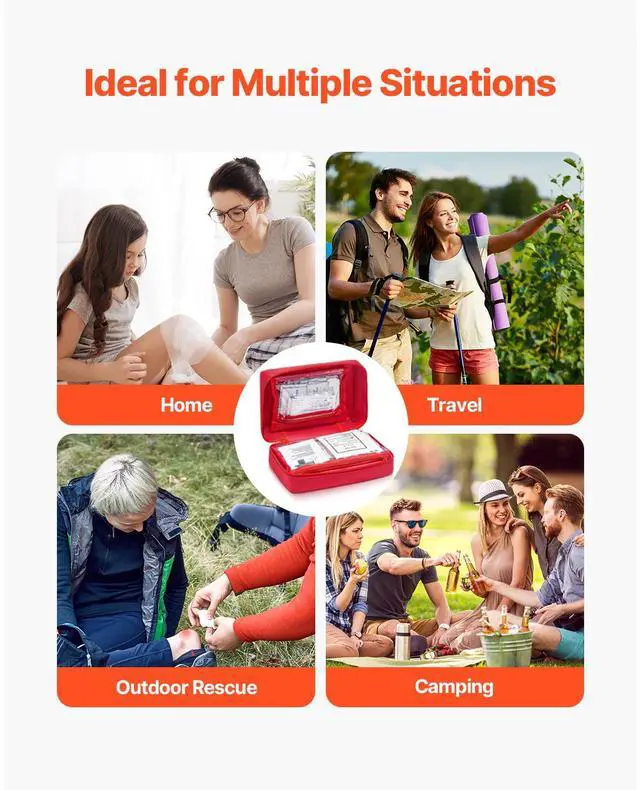 Alt view image 3 of 7 - First Aid Kit 500 Pieces Large Survival Bag Emergency Medical Supplies Home Car