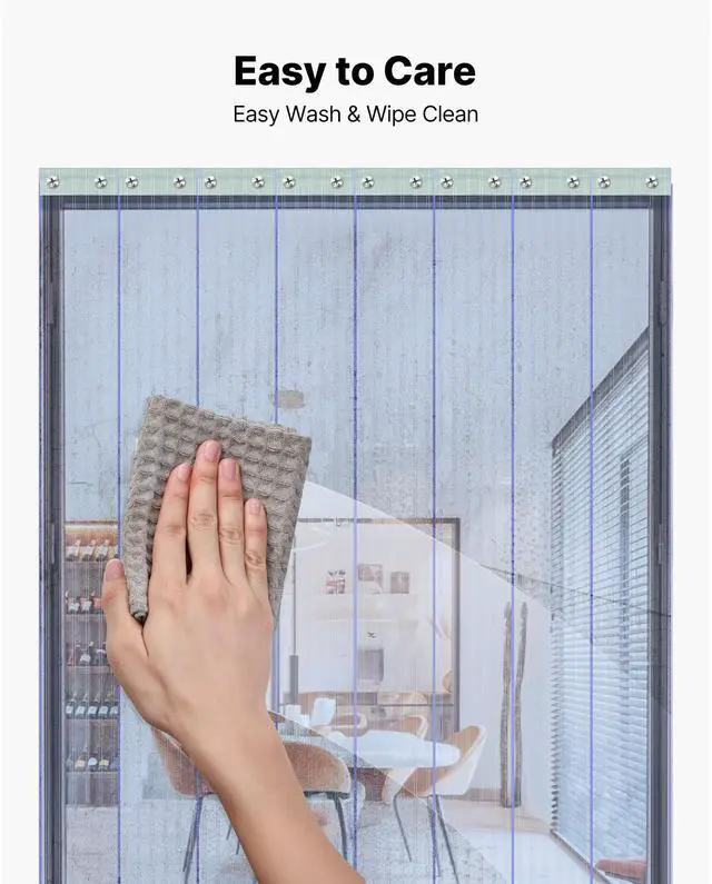 Alt view image 3 of 7 - Clear PVC Strip Curtain, 150 ft Length x 12 in Width, Ribbed Plastic Door Strip Bulk Roll, Walk in Freezer Cooler Curtain Strips for Doorways of Supermarket, Garage, Warehouse, Pet Animal House