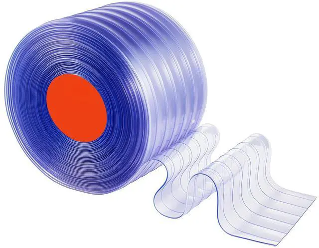 Alt view image 6 of 7 - Clear PVC Strip Curtain, 150 ft Length x 12 in Width, Ribbed Plastic Door Strip Bulk Roll, Walk in Freezer Cooler Curtain Strips for Doorways of Supermarket, Garage, Warehouse, Pet Animal House