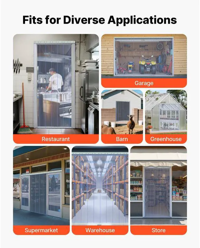 Alt view image 4 of 7 - Clear PVC Strip Curtain, 150 ft Length x 12 in Width, Ribbed Plastic Door Strip Bulk Roll, Walk in Freezer Cooler Curtain Strips for Doorways of Supermarket, Garage, Warehouse, Pet Animal House