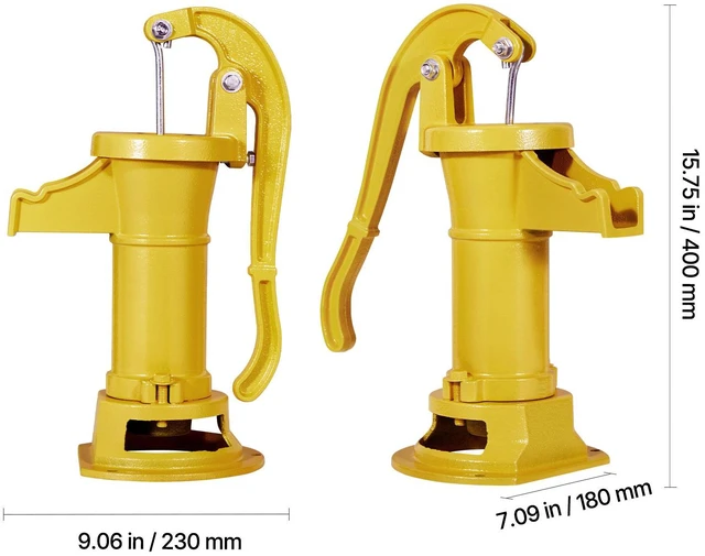 Alt view image 5 of 7 - Well Hand Pitcher Pump, 25 ft Maximum Lift, Antique Cast Iron Manual Hand Water Pump, NPT 1-1/4 in Connection, Easy Installation, Old Fashioned for Outdoor Garden, Pond, Backyard, Farm, Yellow