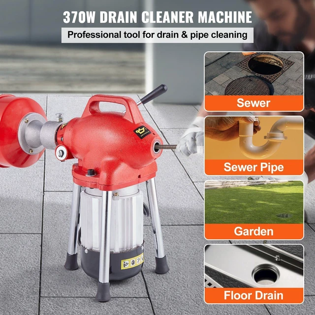 Alt view image 6 of 7 - Drain Cleaner Machine 120FT x 5/8In 370W Sectional Snake Auger Manual Feed