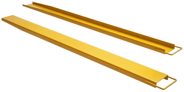 Alt view image 3 of 7 - Pallet Fork Extensions, 96" Length 5.5" Width, Heavy Duty Carbon Steel Fork Extensions for Forklifts, 1 Pair Forklift Extensions, Industrial Forklift Fork Attachments for Forklift Truck, Yellow