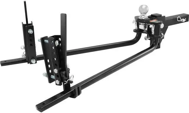 Main image of Weight Distribution Hitch, 1,500 lbs Weight Distributing Hitches Kit with Sway Control for Trailer, 2-In Solid Steel Shank, 2-5/16 in Alloy Steel Ball, Powder Coated Load Leveling Hitch, Black