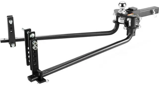 Main image of Weight Distribution Hitch, 1,000 lbs Weight Distributing Hitches Kit with Sway Control for Trailer, 2-In Solid Steel Shank, 2-5/16 in Alloy Steel Ball, Powder Coated Load Leveling Hitch, Black
