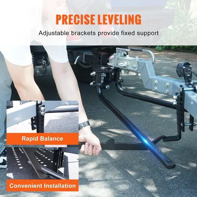 Alt view image 7 of 7 - Weight Distribution Hitch, 1,000 lbs Weight Distributing Hitches Kit with Sway Control for Trailer, 2-In Solid Steel Shank, 2-5/16 in Alloy Steel Ball, Powder Coated Load Leveling Hitch, Black