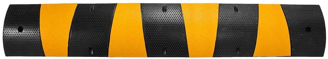 Main image of 2pcs 6 Feet Rubber Driveway Modular Heavy Duty Speed 72.4 x 12 x 2.4 Inch Cable Protector Ramp for Garage Gravel Roads Asphalt Concrete, 2Pack-6Ft-Speed Bump