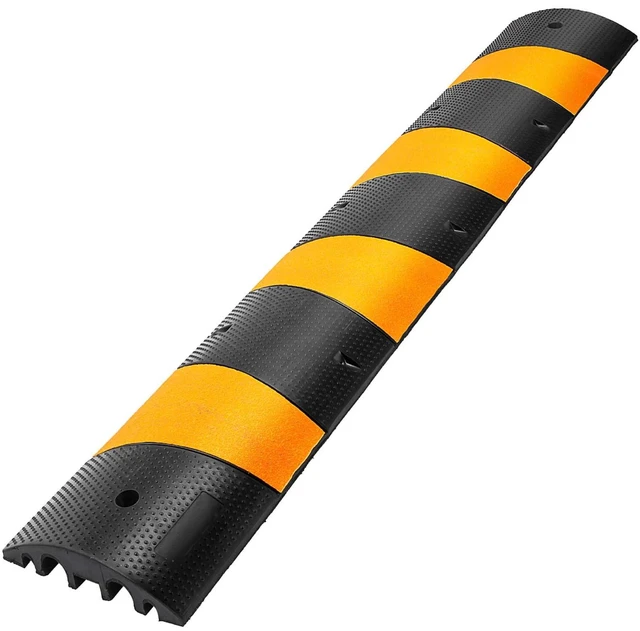 Alt view image 2 of 7 - 2pcs 6 Feet Rubber Driveway Modular Heavy Duty Speed 72.4 x 12 x 2.4 Inch Cable Protector Ramp for Garage Gravel Roads Asphalt Concrete, 2Pack-6Ft-Speed Bump