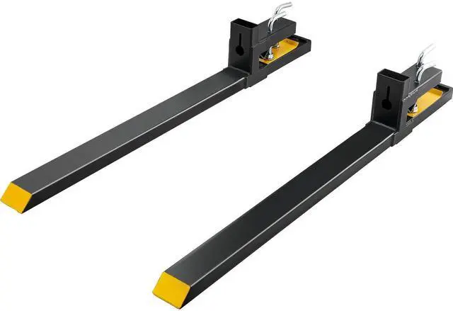 Main image of Pallet Forks, 4000 lbs Capacity clamp on Pallet Forks, 60" Tractor Bucket Forks, Heavy Duty Front Loader Attachment for Tractor, Loader Bucket, Skid Steer, Tractor Forks for Agriculture and Farm