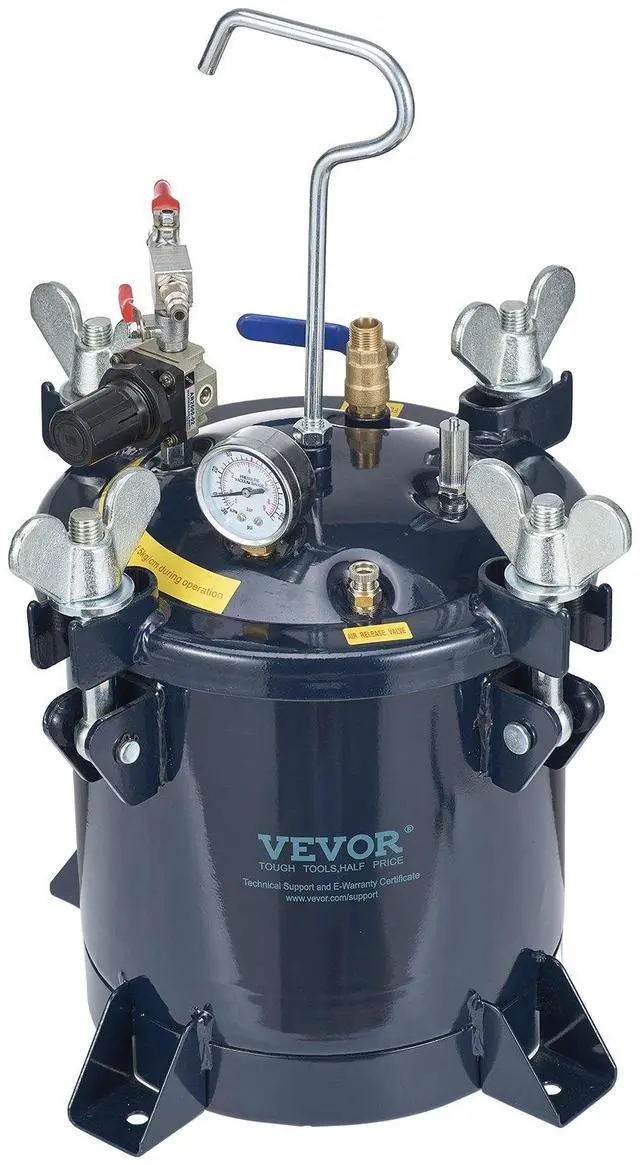Main image of 10L/2.5gal Spray Paint Pressure Pot Tank, 70PSI Max Air Paint Pressure Pot, Metal Rack and Leak Repair Sealant for Industry Home Decor Architecture Construction Automotive Painting