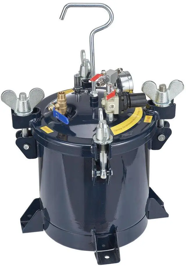 Alt view image 3 of 7 - 10L/2.5gal Spray Paint Pressure Pot Tank, 70PSI Max Air Paint Pressure Pot, Metal Rack and Leak Repair Sealant for Industry Home Decor Architecture Construction Automotive Painting